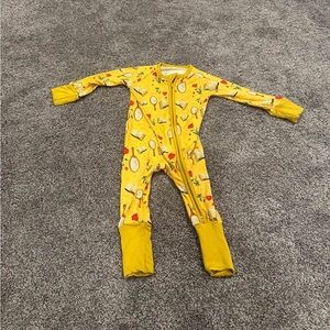 BAMBOO Yellow Kids Pajamas with Fun Print
